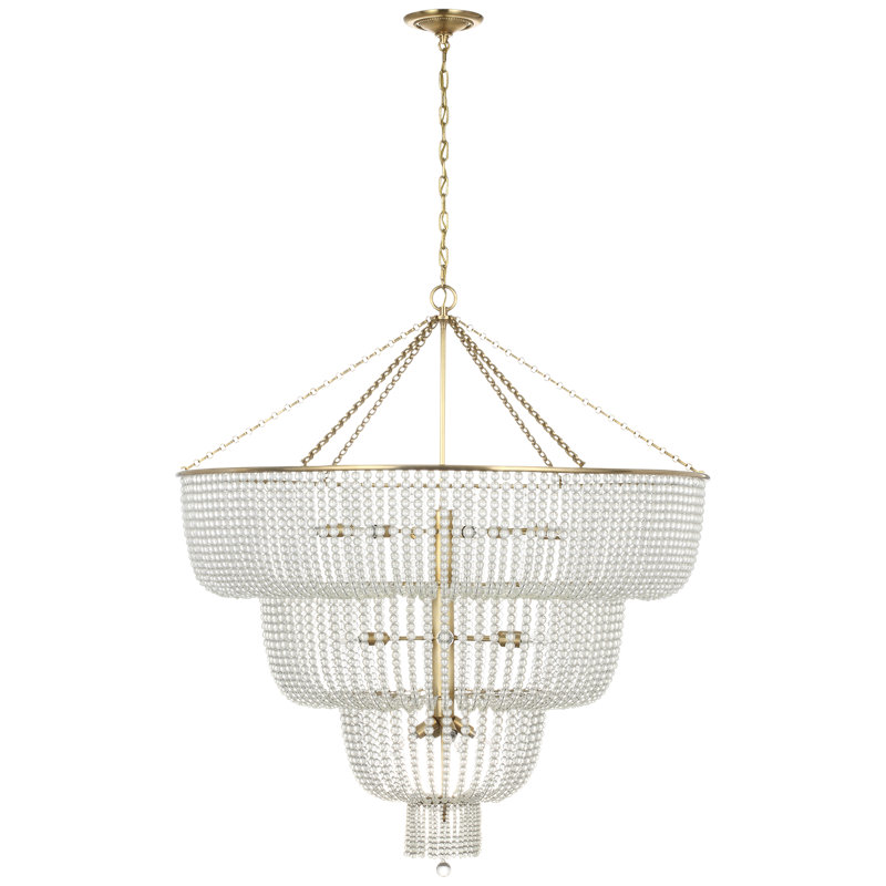 Aerin 18 - Light Chandelier, Clear, Hand-Rubbed Antique Brass