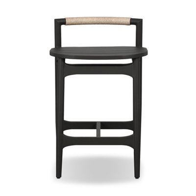 Tabouret d'extérieur en métal / comptoir blanc