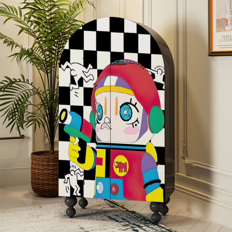 Armoire arquée avec tablettes et portes