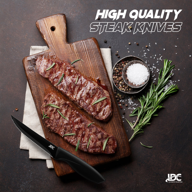 Lux Decor Collection 8 Piece Stainless Steel Steak Knife Set