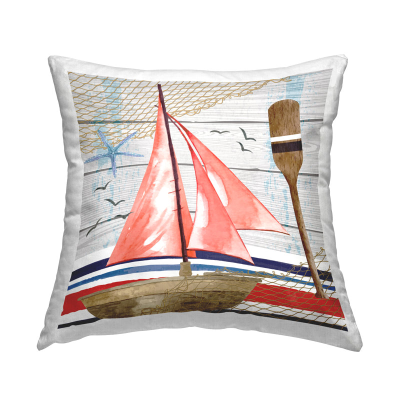 Motif de coussins décoratifs d'avions de voilier nautique, imprimé par ND Art