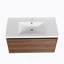 Ensemble de meuble-lavabo brun 36 po avec lavabo à poser en résine, ensemble d'armoires de salle de bain 2 portes-578595014