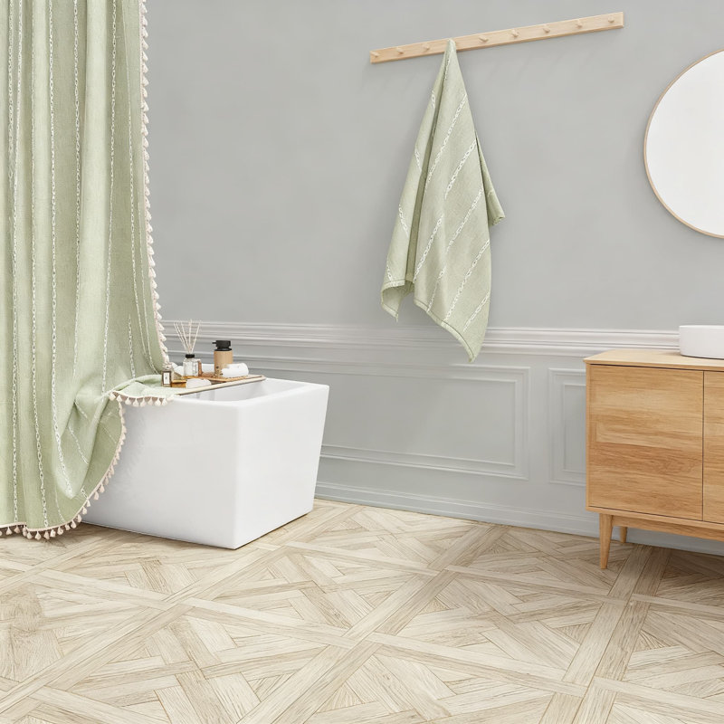 Ensemble de rideau de douche Farmhouse, Vert
