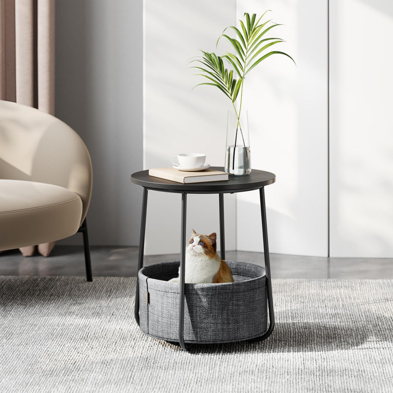 Lauranne Frame End Table, Ebony Black/Slate Grey, Grey