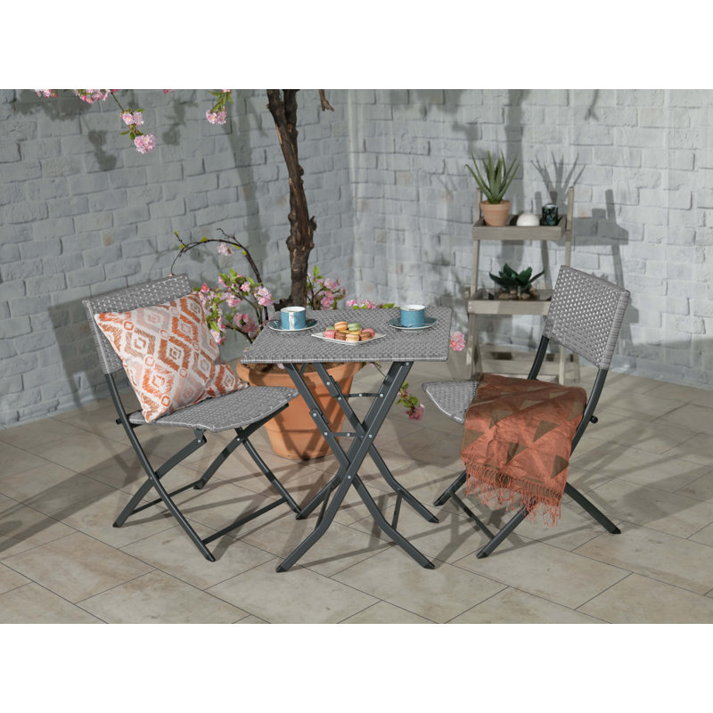  Nevada Folding Bistro Set, Grey