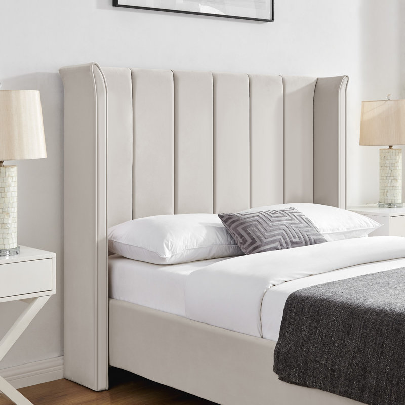 Barteldina Upholstered Velvet Bed Frame, Double (4'6)