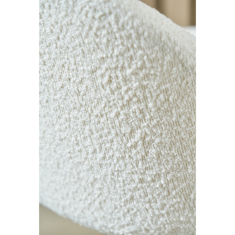 Upholstered Counter Stool with Metal Frame, White