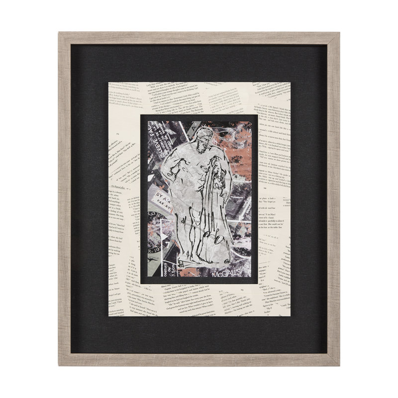 Graffiti sculpture VI, reproduction d'art encadrée texturée matte sous verre, Gris, Noir