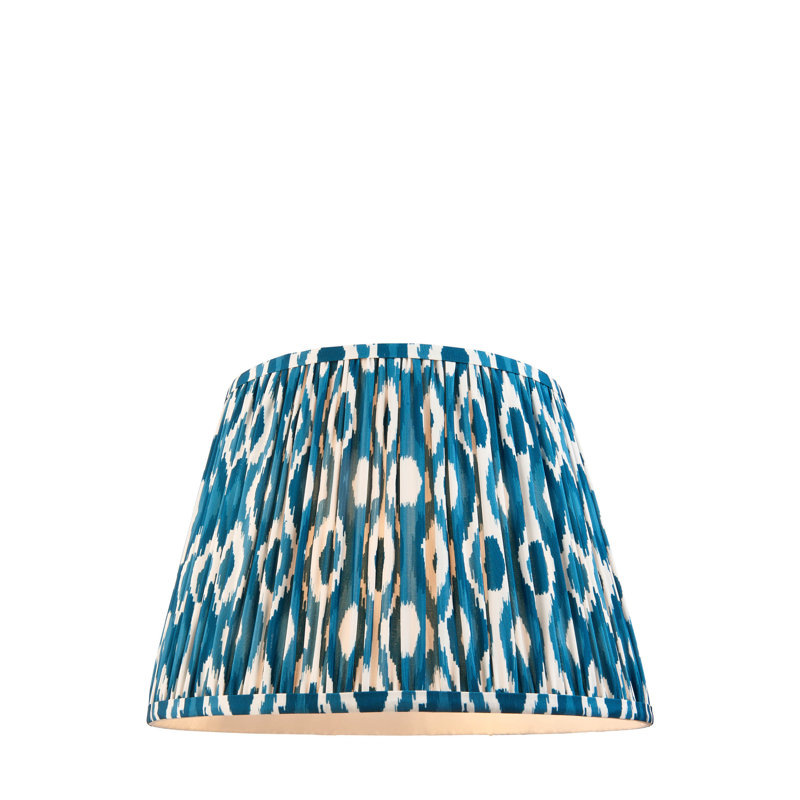 Ikat Lamp Shade, Blue, 24cm H x 25cm W x 35cm D