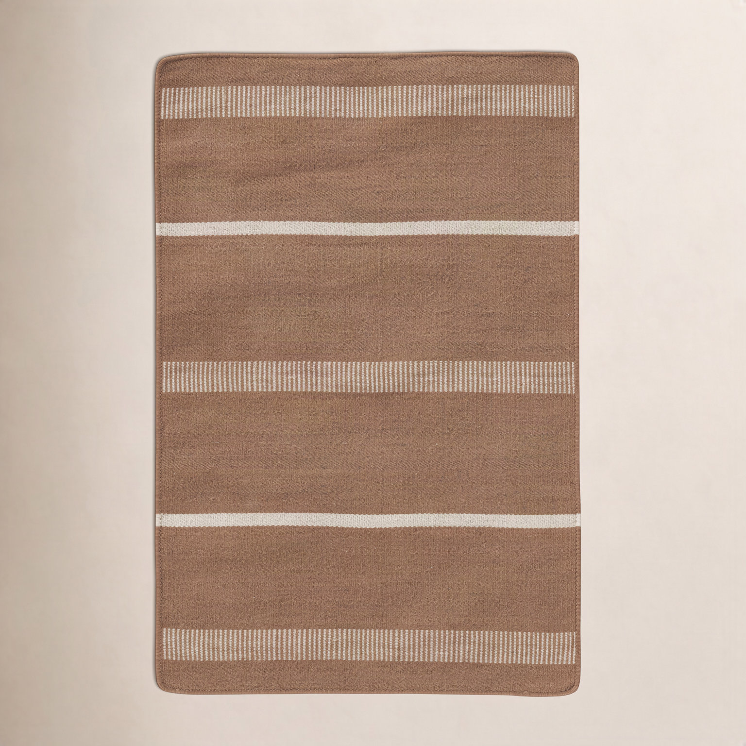 Flatweave Striped Outdoor Rug, Rectangle 7'6" x 9'6", Clay