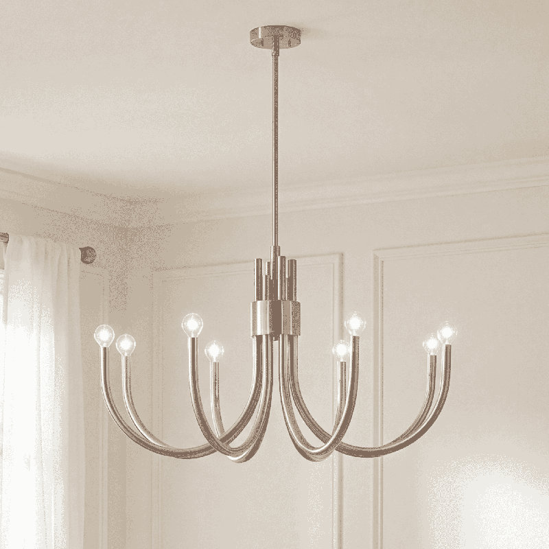 Sorrento 8-Light Chandelier, Nickel satiné