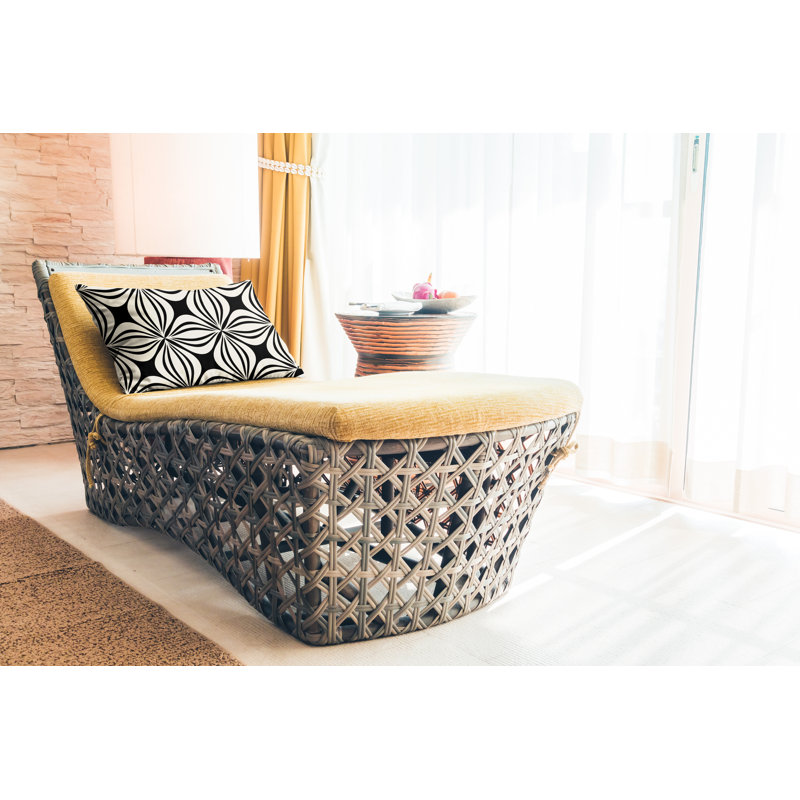 Housse et insert de coussin rectangulaire en polyester pour l'intérieur et l'extérieur, Noir