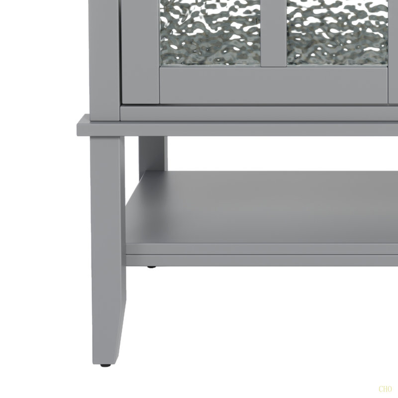 Meuble-lavabo 36 po avec lavabo en céramique, Gris