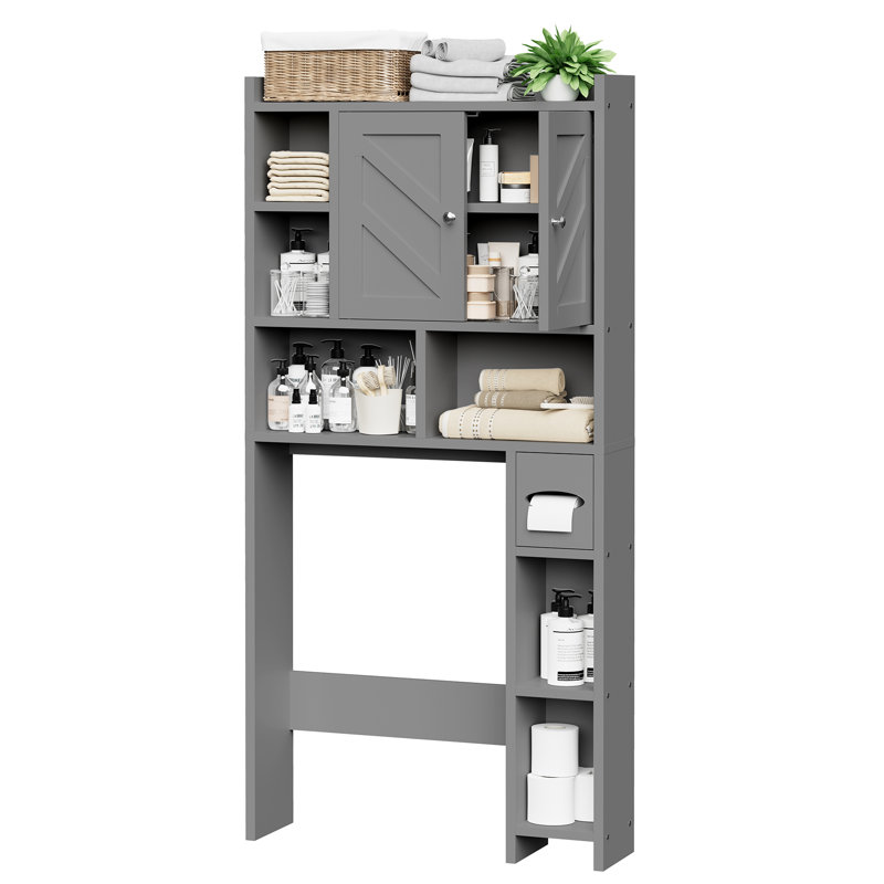 Emefu Freestanding Manufactured Wood Over-The-Toilet Cabinet, Gray