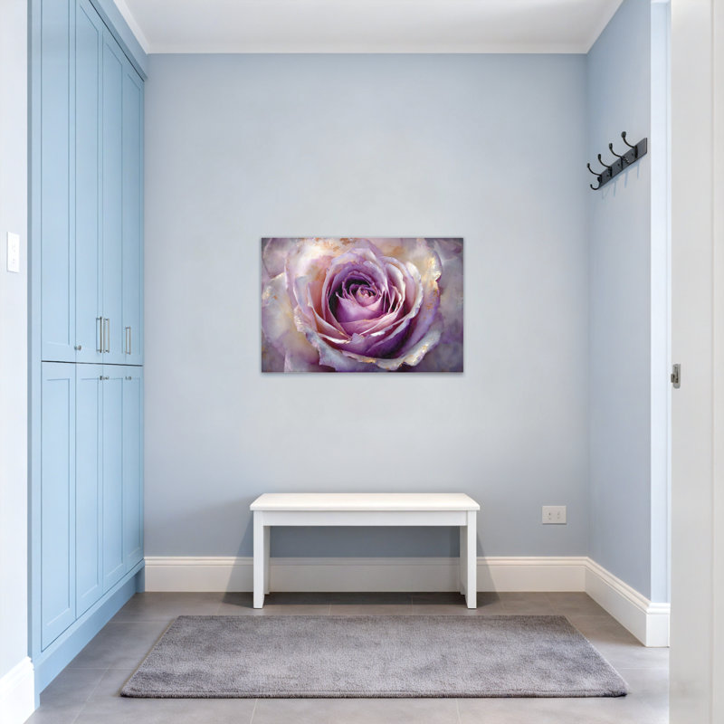 Plantes et fleurs, rose mauve, reproduction d'art sur toile, H 20 po x l 30 po