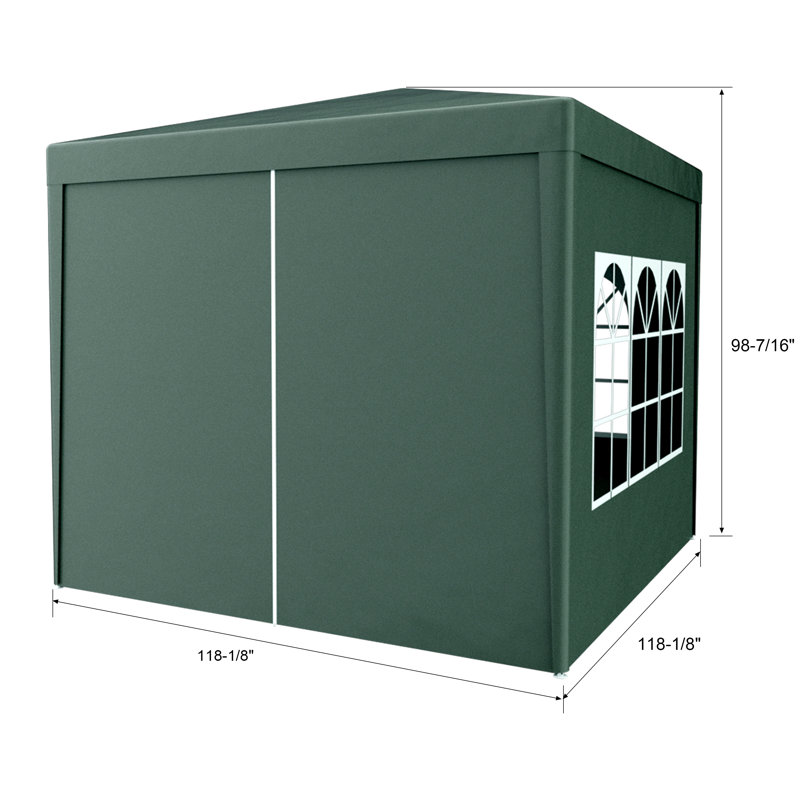 10'X10' Party Tent Outdoor Heavy Duty Gazebo Wedding Canopy + 4 Removable Walls, Green