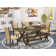 6 Pc Dining Set - 4 Black Dining Chairs, Wood Table And Modern Bench - (Finish Option)