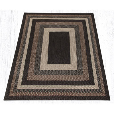  Mocha/Frappuccino Oblong Braided Rug Handwoven Jute