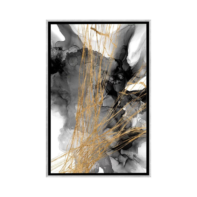 Sangle «I» par Jennifer Goldberger - reproduction, H 40 po x l 26 po x P 1,5 po, Toile avec cadre argenté
