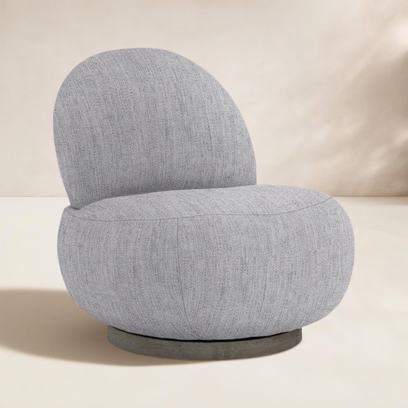 Caicos Swivel Patio Chair with Cushions, Canvas Granite Sunbrella® Canvas
