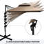 Base de parasol de patio décalée, rotation à 360 °, plateau double, 8 nervures, construction facile à incliner, manivelle, café avec conception à double plateau à 360 degrés, inclinaison sans effort,