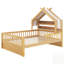 Lit maison en bois avec tablette de tête de lit en bois de pin naturel et durable, parfait pour les chambres d'enfants-44448931-44448930