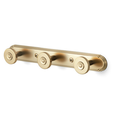  Crochet en alliage de zinc modèle 2501 avec contre-plaque H014, portemanteaux et crochets muraux, laiton antique et bronze champagne, 3 crochets et 5 crochets décoratifs pour garde-robe de salle de bain