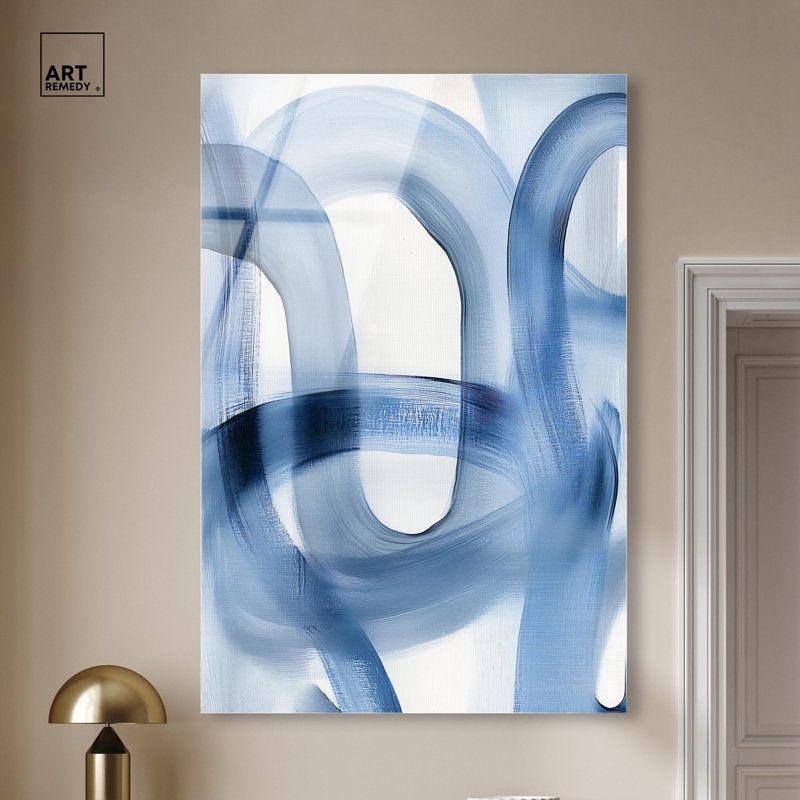 Art mural bleu moderne Fading Blue Mist IV par Art Remedy, H 54 po x l 36 po