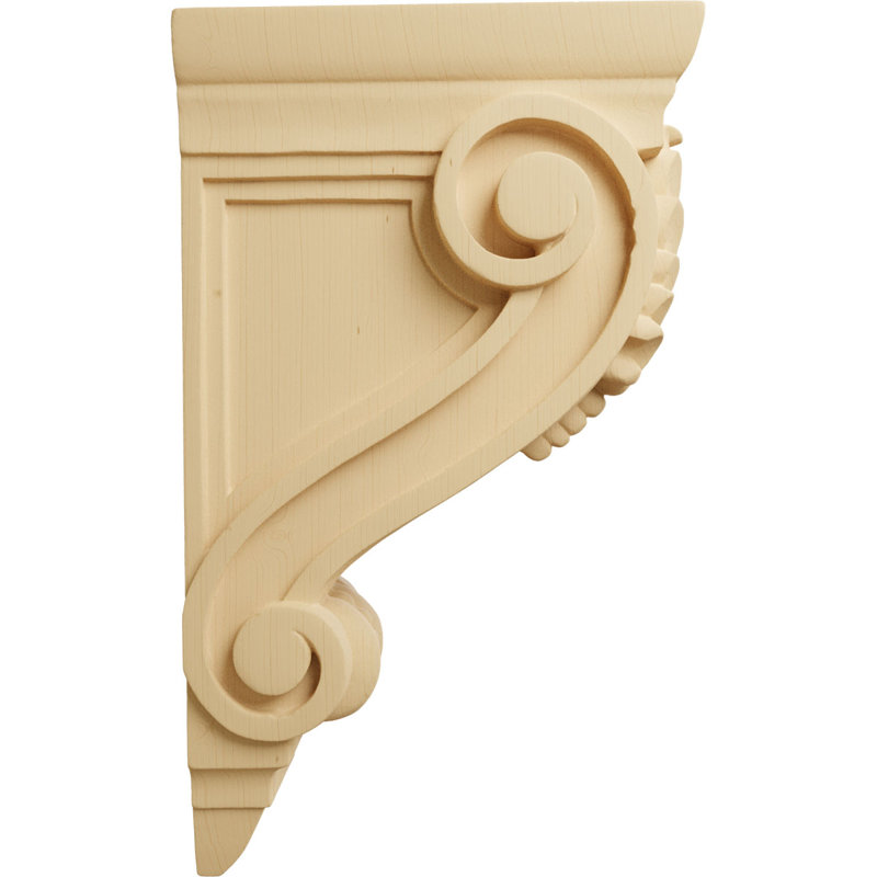 Medium Fig Leaf Corbel, Alder, 4.75" x 13.25"