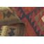 Tapis de zone en laine rouge/brun 3 pi x 6 pi 5 po one-of-kind-noué la main Lorain