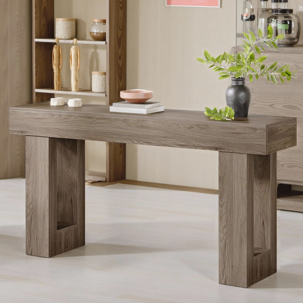 Ophelia & Co. 63" Long Farmhouse Console Table - Solid Wood Grain for ...