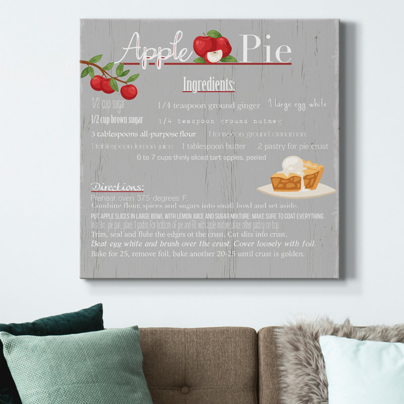 " Apple Pie " Textual Art Print, 24" H x 24" W x 1" D