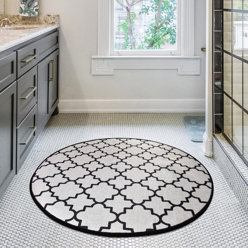 Tapis de bain de qualité supérieure, diamètre de 39,4 pouces, 100% polyester, antiallergique, anti-poussière et antitache, surface antidérapante | Lavable à la machine à 86 ° F, 700 g / m² | Doux et durable pour la sécurité et le confort de la salle de bain