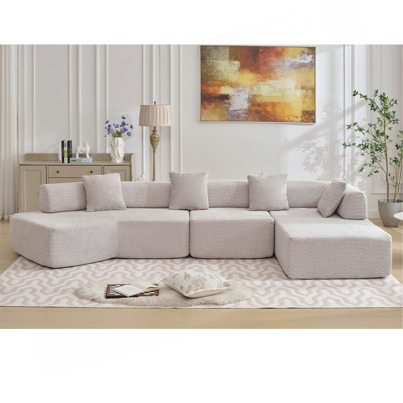 Canapé en L 140 po Modern Minimalist, Gris