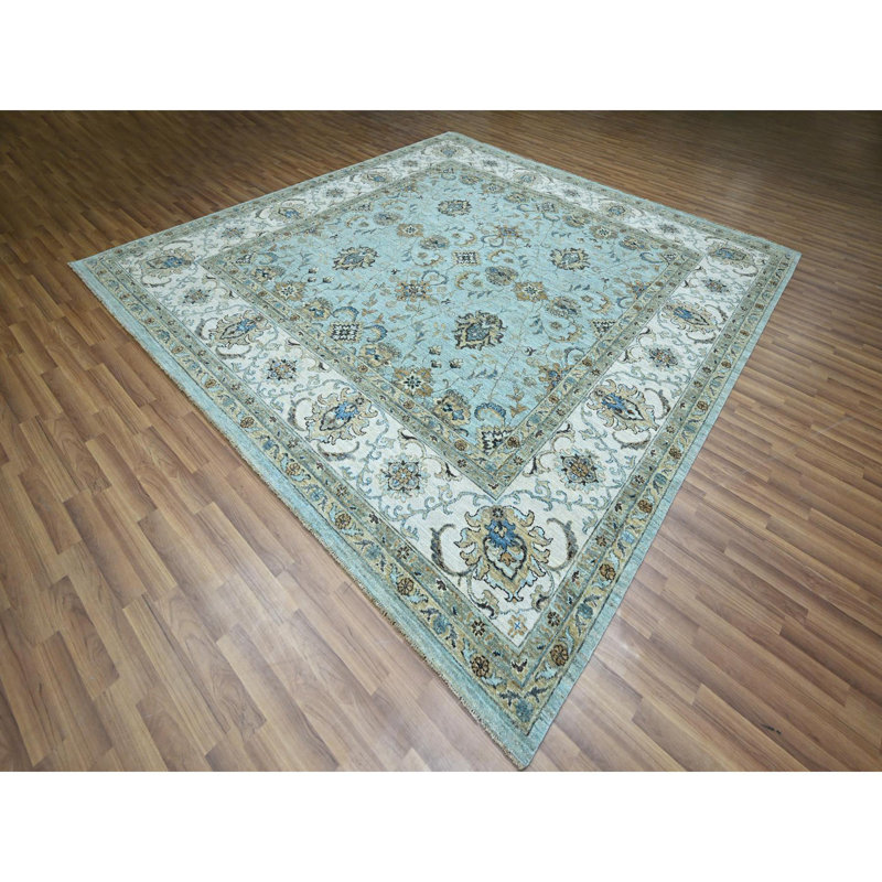 Tapis carré en laine noué à la main 10 pi 3 po x 10 pi 3 po Agra Vines 9BD73D7B24554F08BA8B75940F807C3D