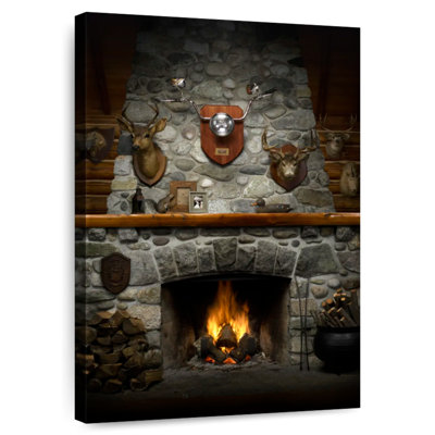 Lilie Rustic Stone Fireplace