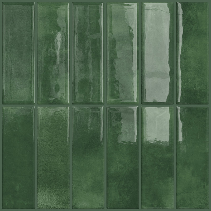 Carrelage mosaïque auto-adhésif en vinyle 12 po x 12 po pour dosseret de cuisine, 10 feuilles, Vert foncé