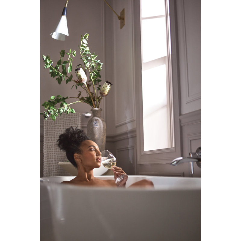 Doux Single Handle Wall Mount Tub Filler High Flow Tub Faucet With 10" Spout Reach, Brushed Nickel