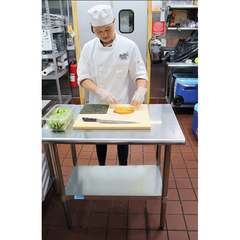 48" Stainless Steel Work Table with Galvanized Undershelf