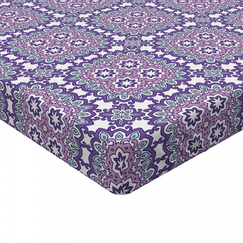 Microfiber Geometric Fitted Sheet, Full Fitted Sheet