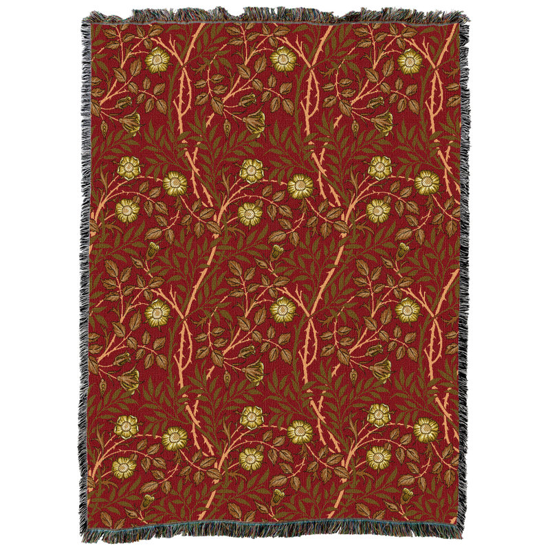 Couverture Williamb Sweetbriar Frost, L 72 po x L 54 po, Rouge écarlate