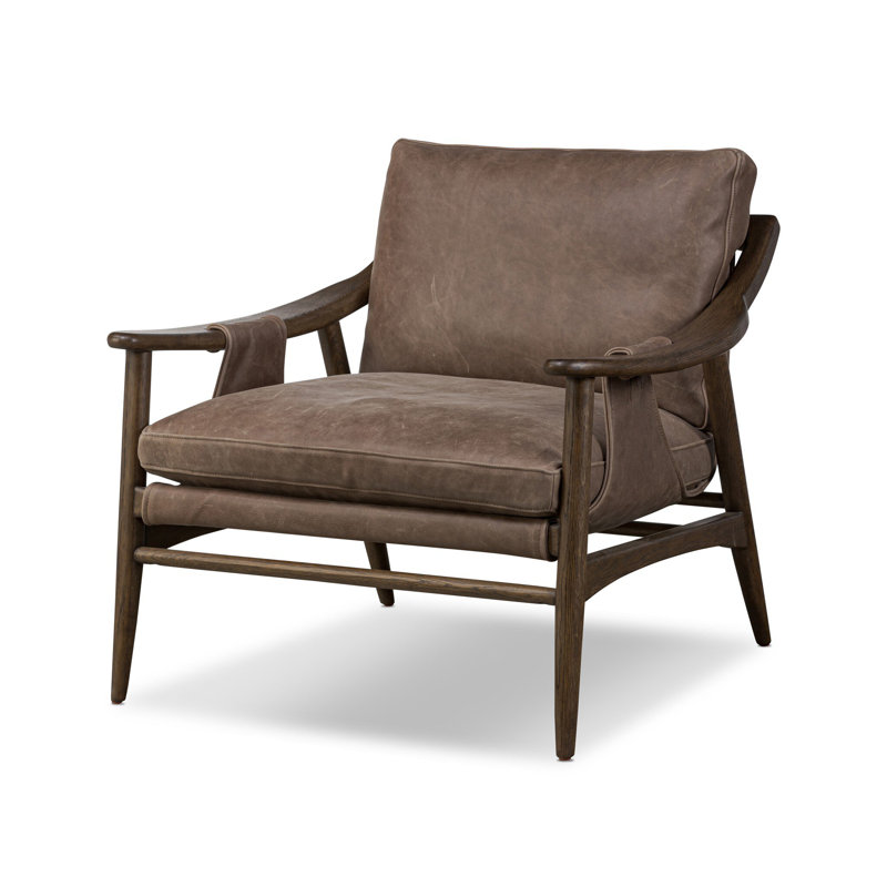 Kimmery Chair-Omari Natural, Palermo Cigar Top Grain Leather, Terra Brown Oak