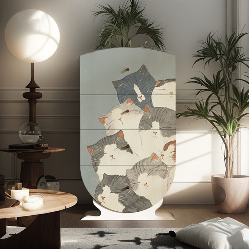 Commode d'appoint en bois multifonctionnelle, Blanc