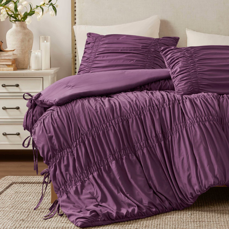 Ensemble d'édredon 2 pièces, Édredon simple + 1 taie décorative, Mauve