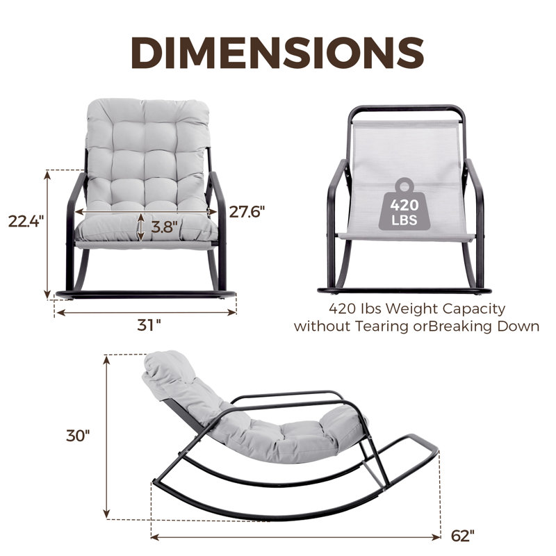 Méridienne surdimensionnée d'intérieur avec coussin et repose-pieds Papasan, Gris