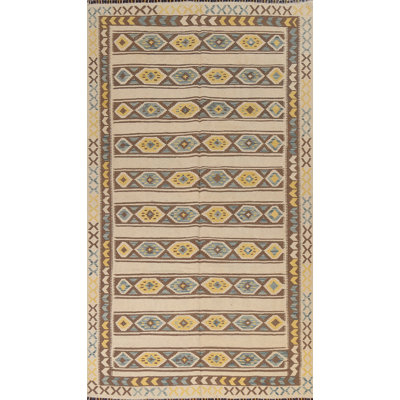 Tapis beige en laine tissé à la main