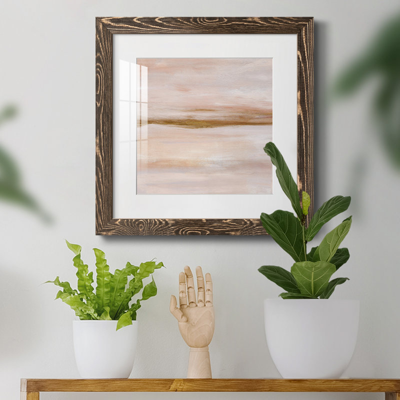 Impression encadrée Golden Horizon I-Premium - prête à être accrochée, H 31,5 po x l 31,5 po x P 1,5 po, Blanc