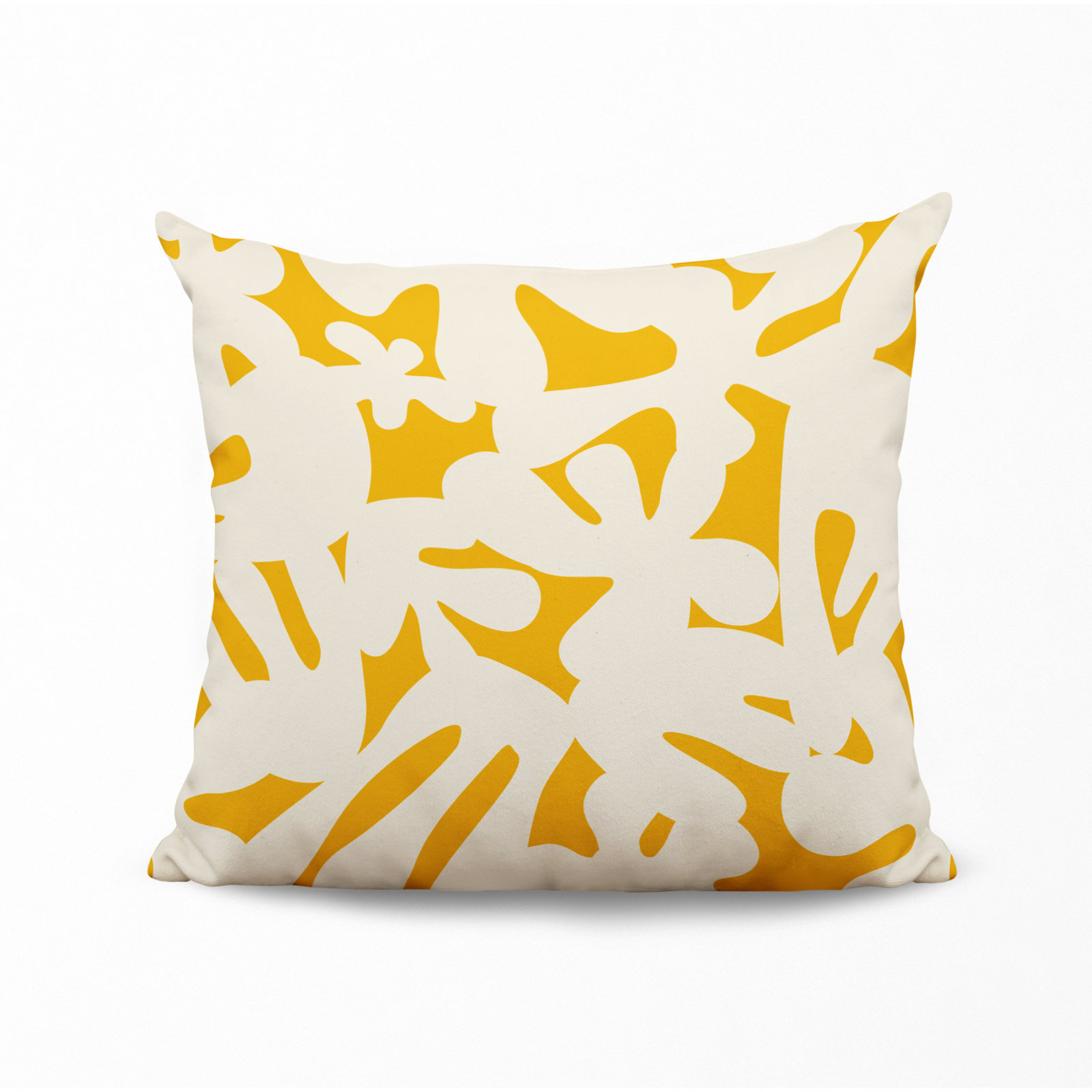 Lara Indoor/Outdoor Throw Pillow, Yellow/Off White, 15" x 15"