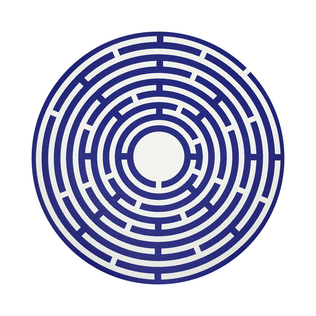 Constellations Maze Vegan Leather Round Pebble Placemat (Set of 4) Nicolette Mayer