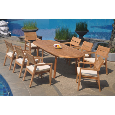 Harva Outdoor 7 - Piece Teak Dining Set